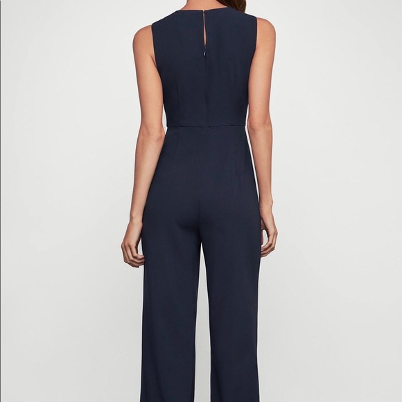 BCBGMAXAZRIA navy v-neck ruffle front jumpsuit NWT - Picture 5 of 5